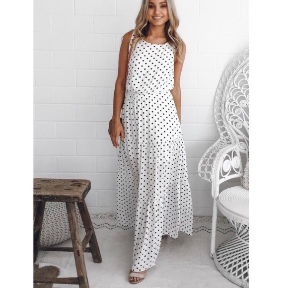 Nadia Dress from Esther & Co. in White Spot - Picture 3 of 4